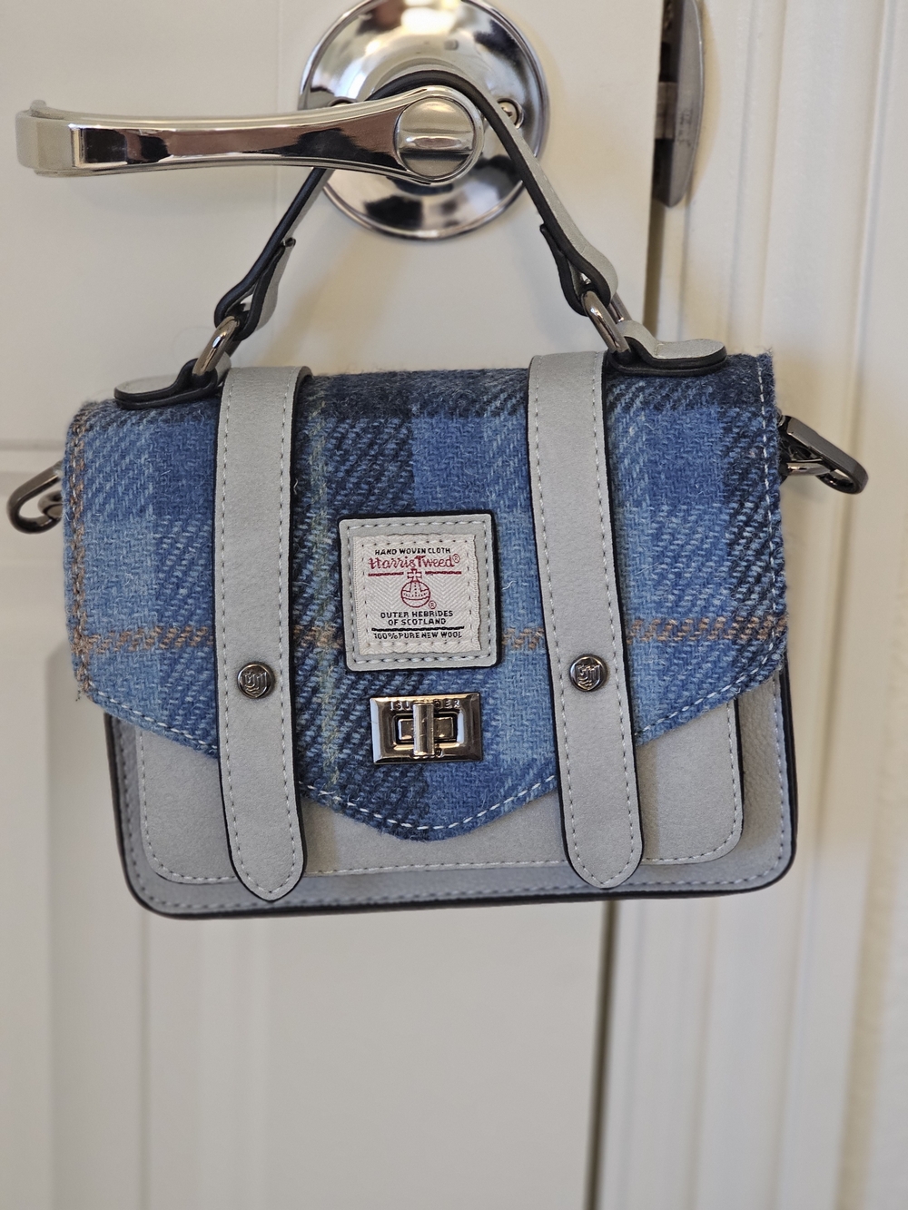 Blue Tartan Islander Uk Mini Satchel Bag - Picture 2 of 4